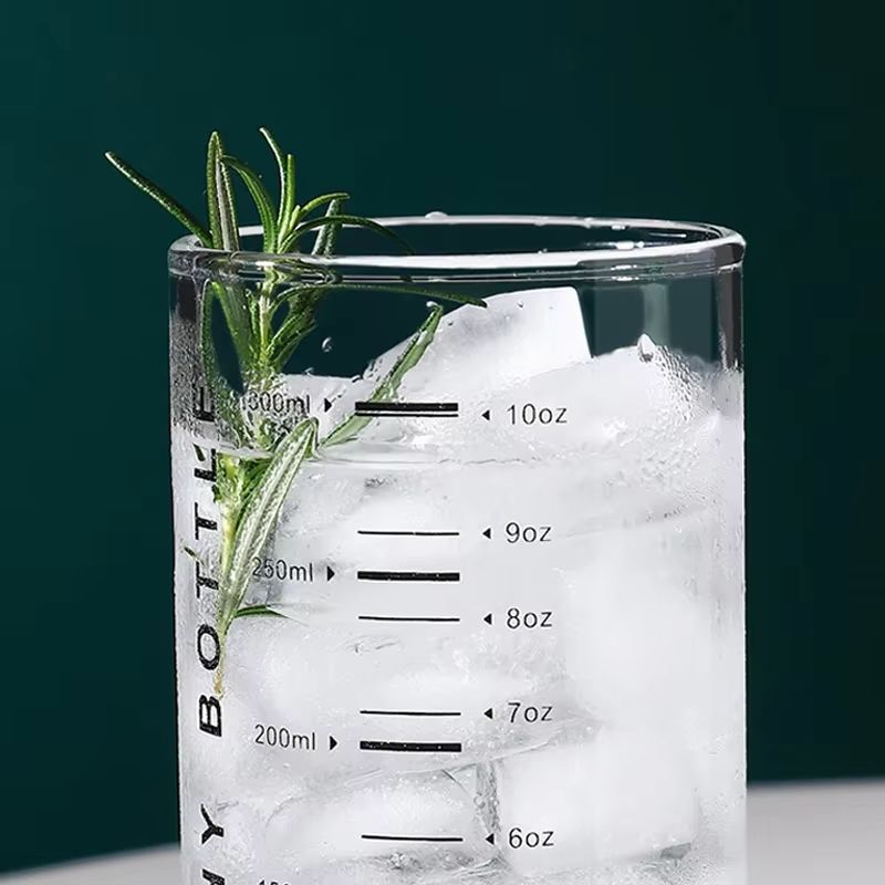 Graduated Glass Cup Clear Measuring Drinking Glass For Coffee Tea Milk And Juice 2