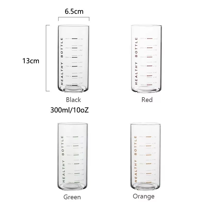 Graduated Glass Cup Clear Measuring Drinking Glass For Coffee Tea Milk And Juice 4