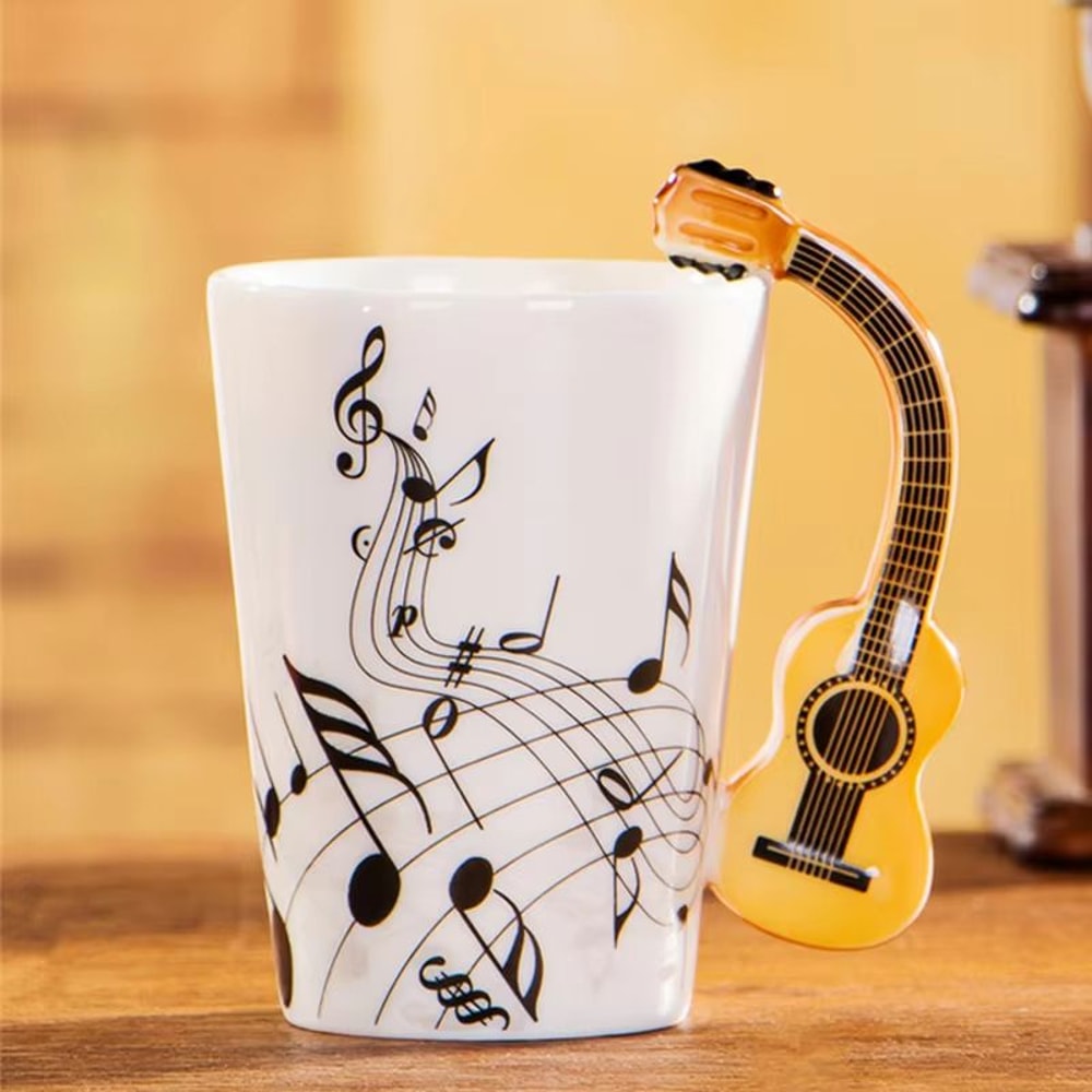 Creative Guitar Shaped Ceramic Mug Porcelain Coffee And Tea Cup Unique Gift Drinkware 0