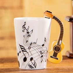 creative guitar shaped ceramic mug porcelain coffee and tea cup unique gift drinkware