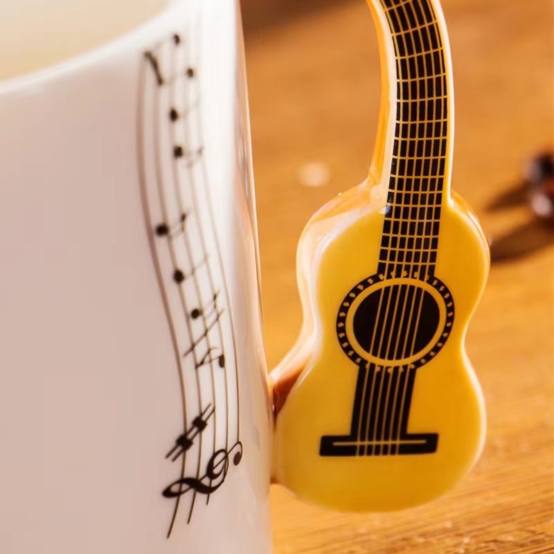 Creative Guitar Shaped Ceramic Mug Porcelain Coffee And Tea Cup Unique Gift Drinkware 5