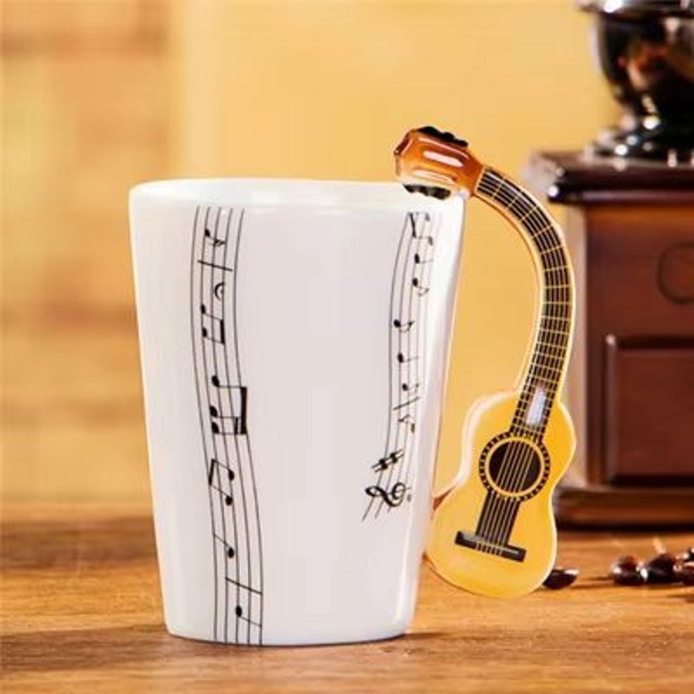 Creative Guitar Shaped Ceramic Mug Porcelain Coffee And Tea Cup Unique Gift Drinkware 6
