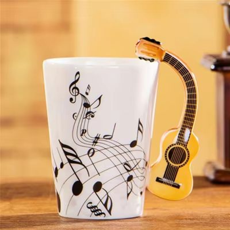 Creative Guitar Shaped Ceramic Mug Porcelain Coffee And Tea Cup Unique Gift Drinkware 7