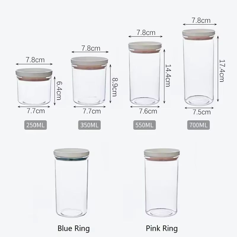 WBBOOMING Transparent Sealed Ring Food Canister With Dual Color Design For Kitchen Storage 5