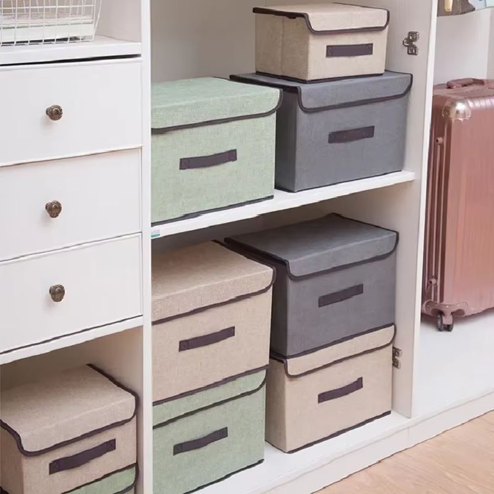 WBBOOMING Foldable Non Woven Fabric Storage Boxes Set For Clothing Underwear Socks And Toys 4