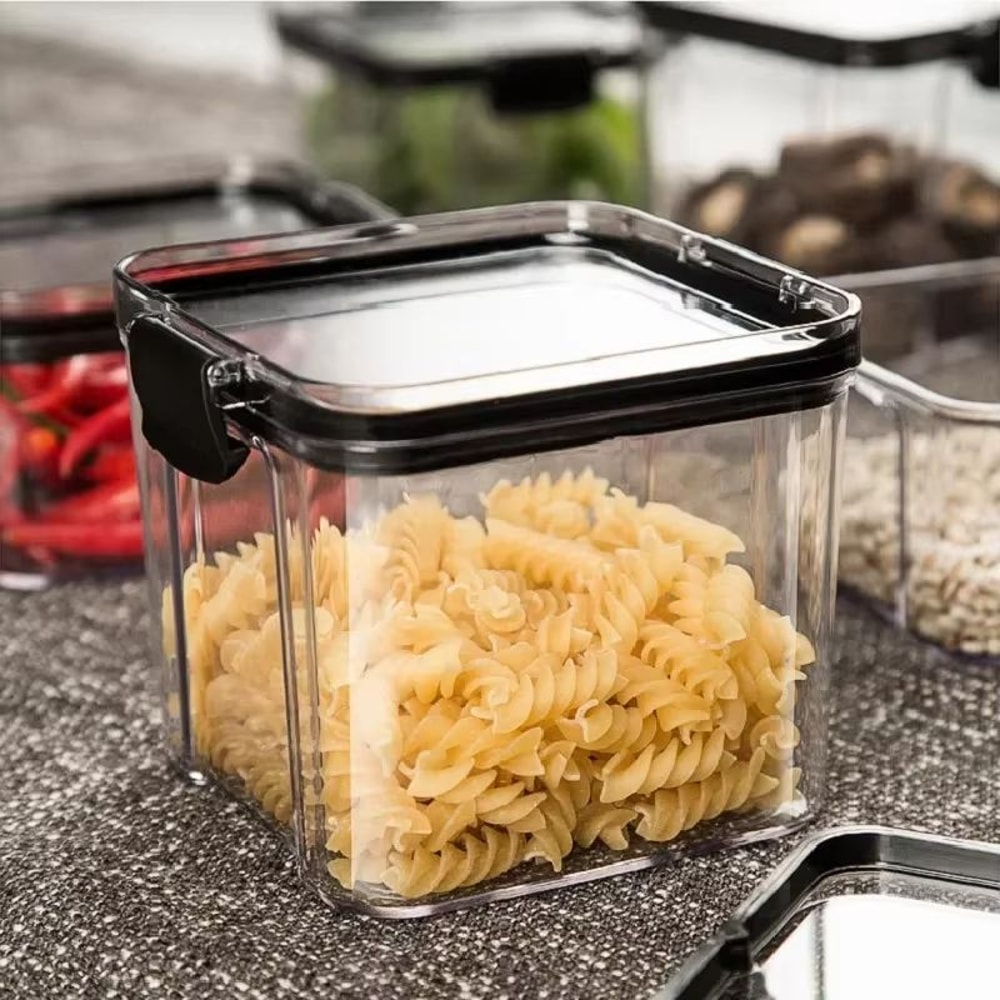 WBBOOMING Airtight Plastic Sealed Canisters Set With Four Capacity Options For Kitchen Food Storage 3