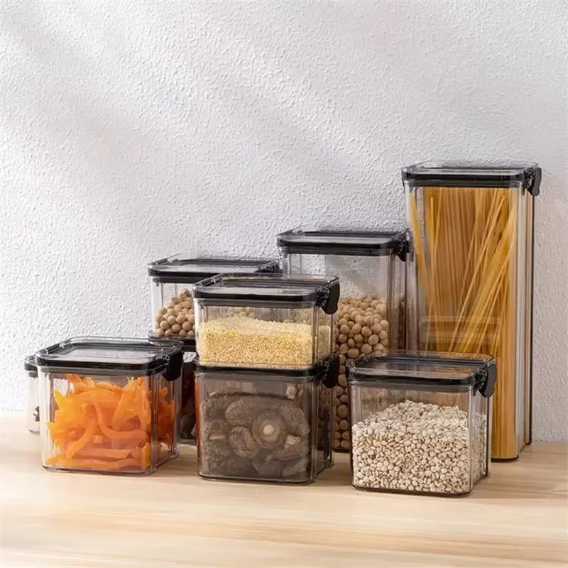 WBBOOMING Airtight Plastic Sealed Canisters Set With Four Capacity Options For Kitchen Food Storage 5