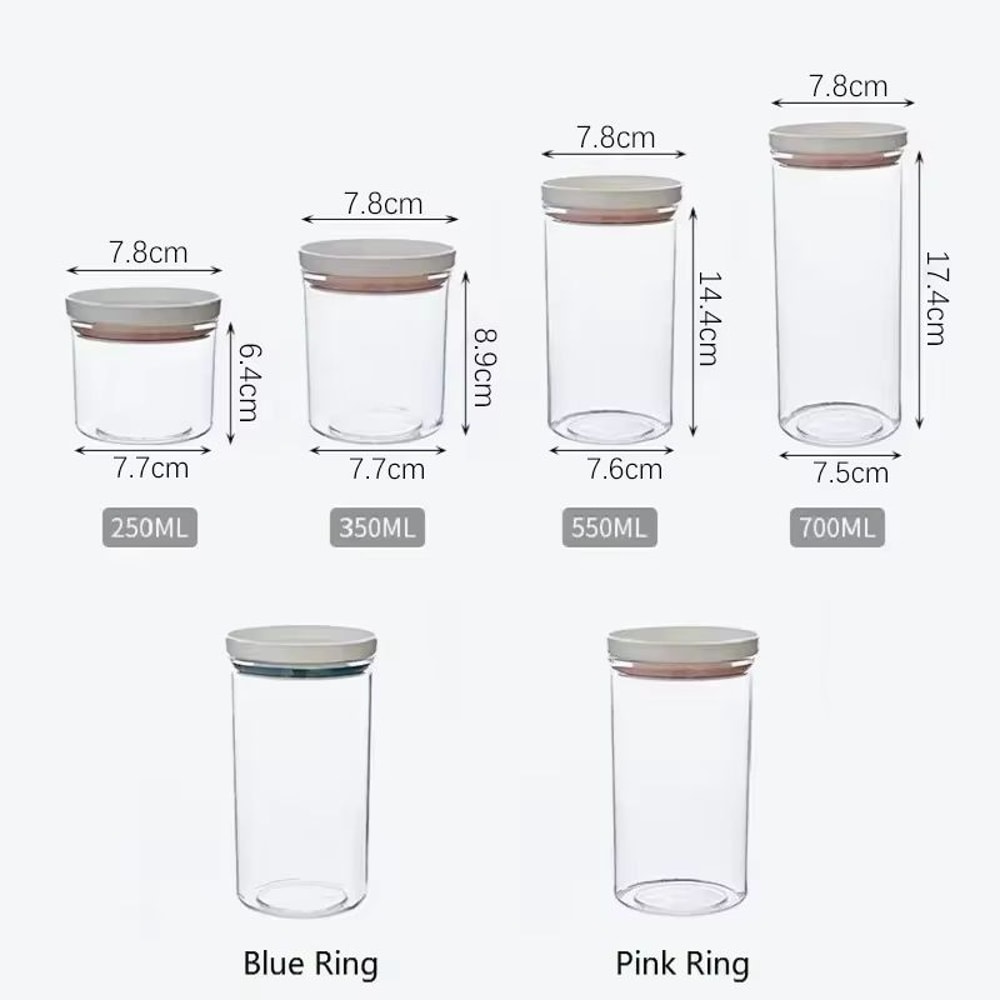 Airtight Sealed Ring Food Grade Storage Jar For Snacks And Grain Kitchen Organization 5