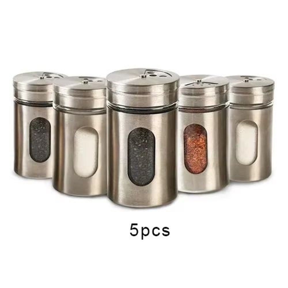Stainless Steel Spice Storage Box And Condiment Shaker Jars Organizer For Cooking And BBQ Use 10