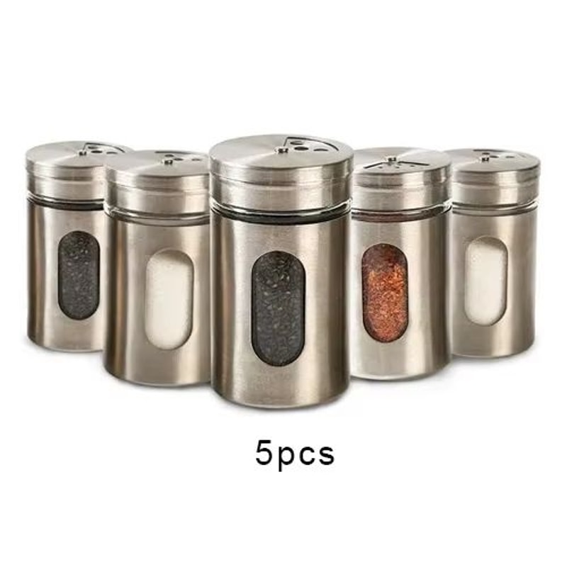 Stainless Steel Spice Storage Box And Condiment Shaker Jars Organizer For Cooking And BBQ Use 10