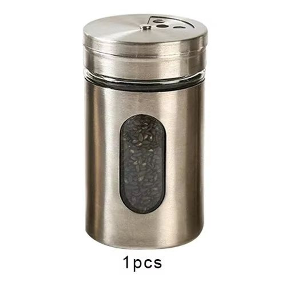 Stainless Steel Spice Storage Box And Condiment Shaker Jars Organizer For Cooking And BBQ Use 6