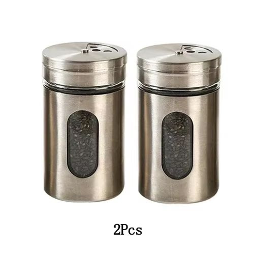 Stainless Steel Spice Storage Box And Condiment Shaker Jars Organizer For Cooking And BBQ Use 7