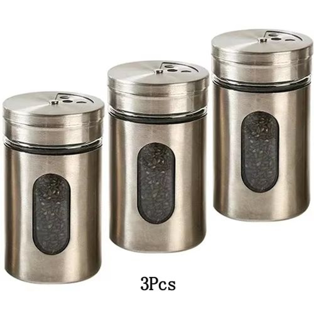 Stainless Steel Spice Storage Box And Condiment Shaker Jars Organizer For Cooking And BBQ Use 8