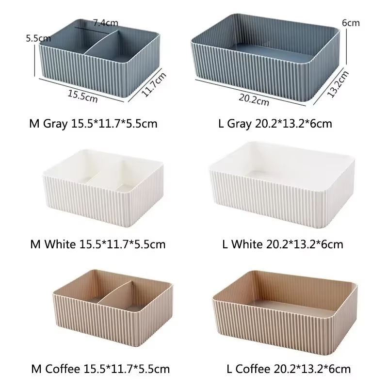 WBBOOMING Grid Desktop Storage Box Organizer For Makeup Bathroom Office And Closet Essentials 5