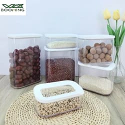 airtight plastic sealed storage box transparent food container for coffee beans and cereal organization