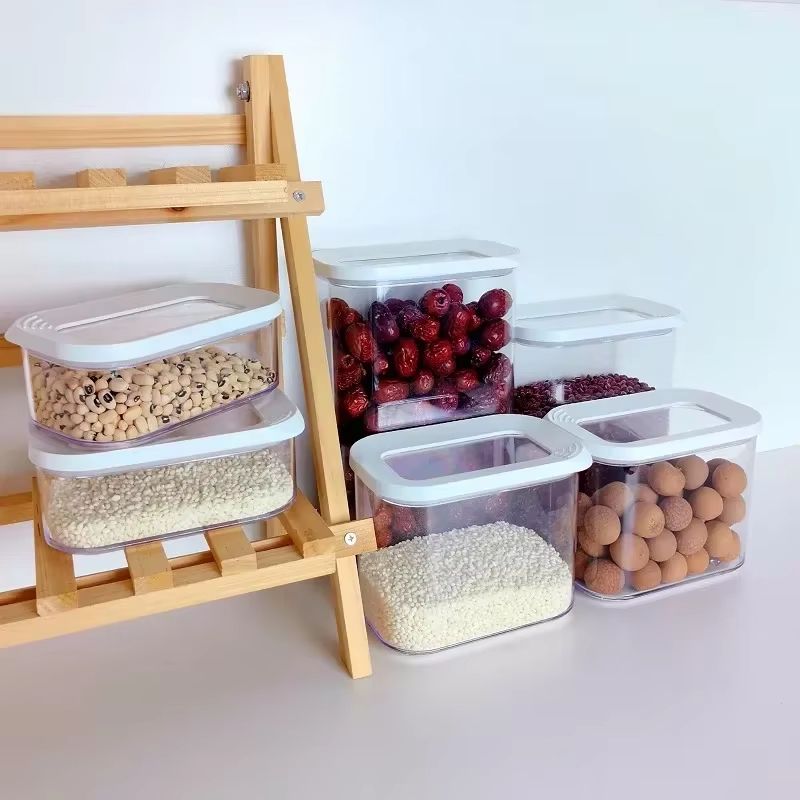 Airtight Plastic Sealed Storage Box Transparent Food Container For Coffee Beans And Cereal Organiza 1