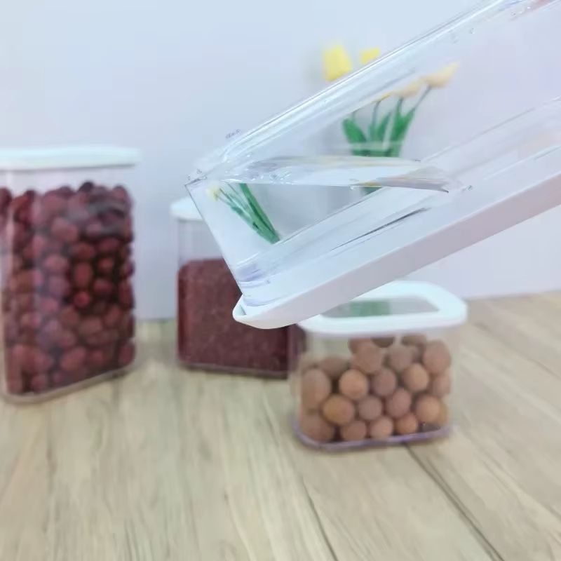 Airtight Plastic Sealed Storage Box Transparent Food Container For Coffee Beans And Cereal Organiza 5