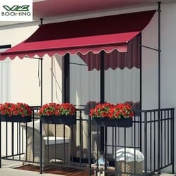 folding telescopic vertical awning canopy for balcony and courtyard rainproof sunshade pergola
