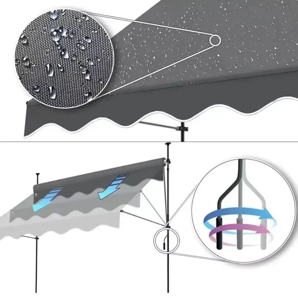 Folding Telescopic Vertical Awning Canopy For Balcony And Courtyard Rainproof Sunshade Pergola 5