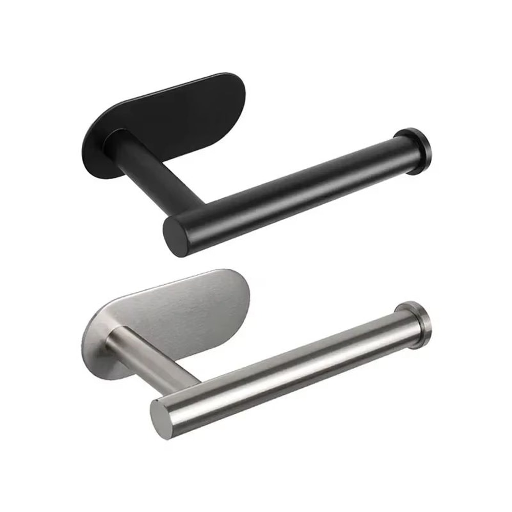 NoDrill Wall Mounted Stainless Steel Towel Rack With Two Color Options For Bathroom And Paper Towel 9