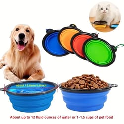 portable folding pet bowl for cats and dogs tpe travel food and water feeding bowl