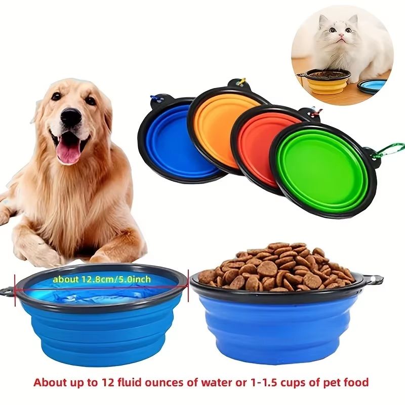 Portable Folding Pet Bowl For Cats And Dogs TPE Travel Food And Water Feeding Bowl 0