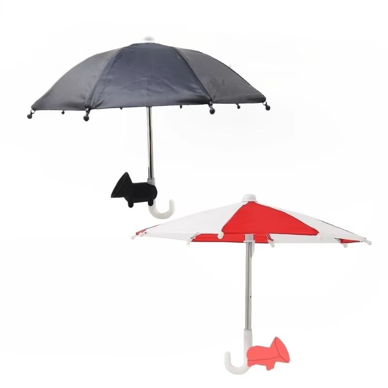 Mini Phone Sunshade Umbrella With Suction Cup Stand Multi Color Mobile Phone Sun Shield Mount 11