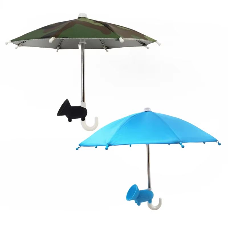 Mini Phone Sunshade Umbrella With Suction Cup Stand Multi Color Mobile Phone Sun Shield Mount 14