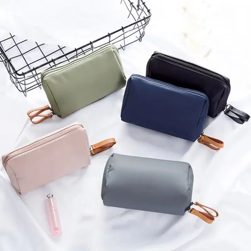 Portable Large Capacity Waterproof Makeup Bag Solid Color Handheld Travel Cosmetic Organizer For Wo 3