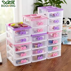 wbbooming small drawer jewelry storage box multi layer plastic desktop organizer for cosmetics and office items