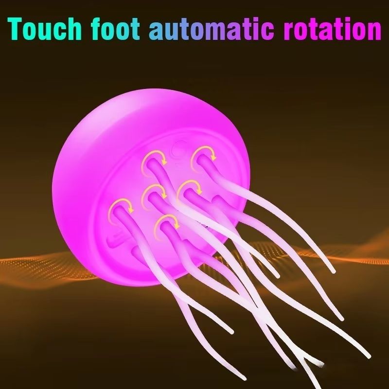 RGB Jellyfish Night Light With Gradient Lighting Voice Control Type C Rechargeable Bedside Lamp 3
