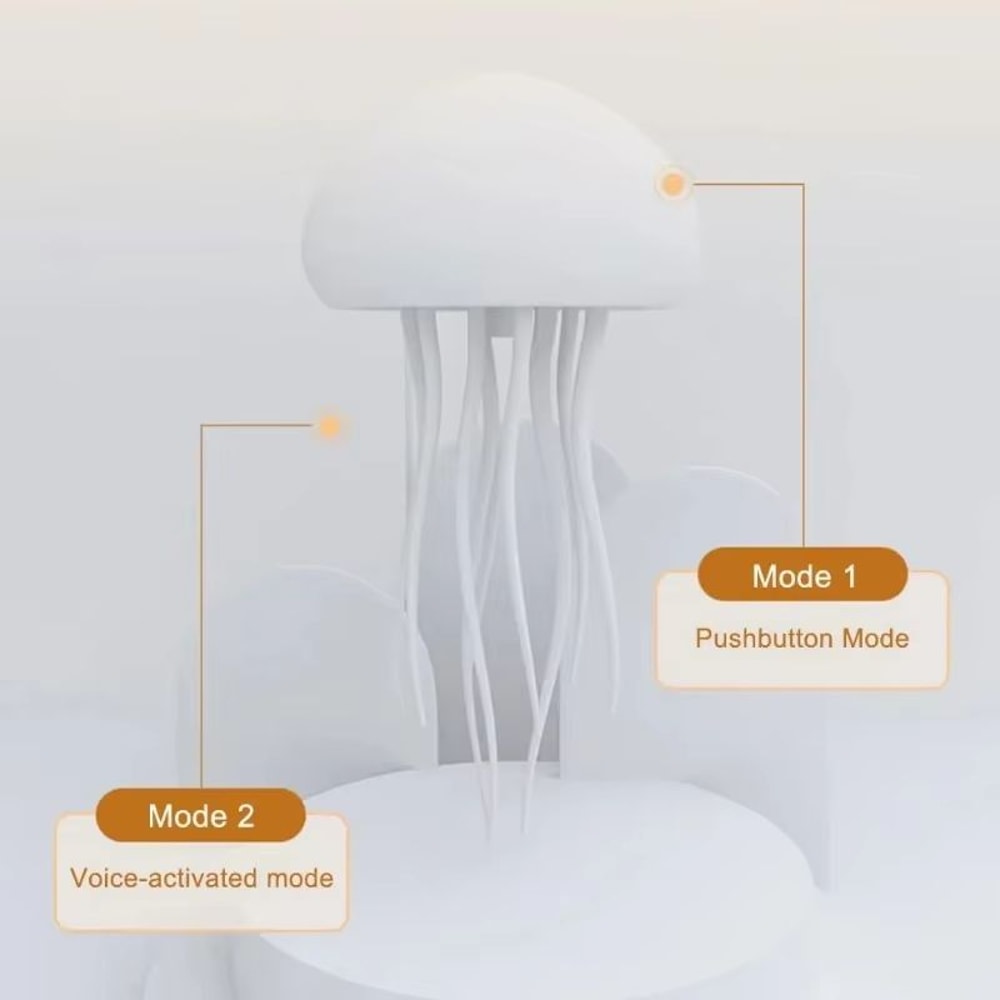 RGB Jellyfish Night Light With Gradient Lighting Voice Control Type C Rechargeable Bedside Lamp 5
