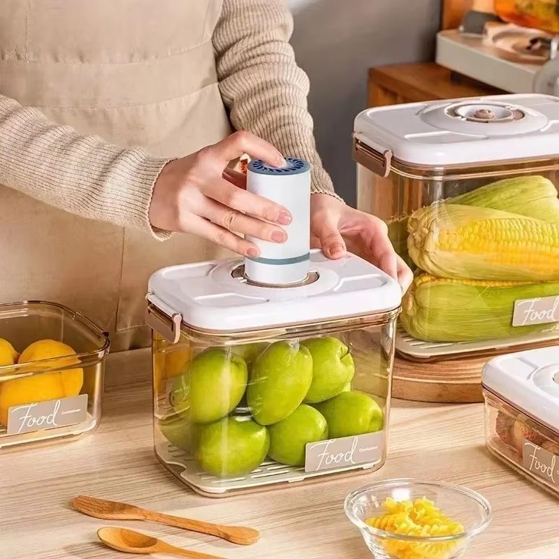Food Grade Vacuum Sealed Food Storage Box With Draining Design Large Capacity Refrigerator Containe 0