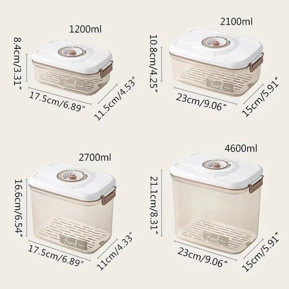 Food Grade Vacuum Sealed Food Storage Box With Draining Design Large Capacity Refrigerator Containe 5