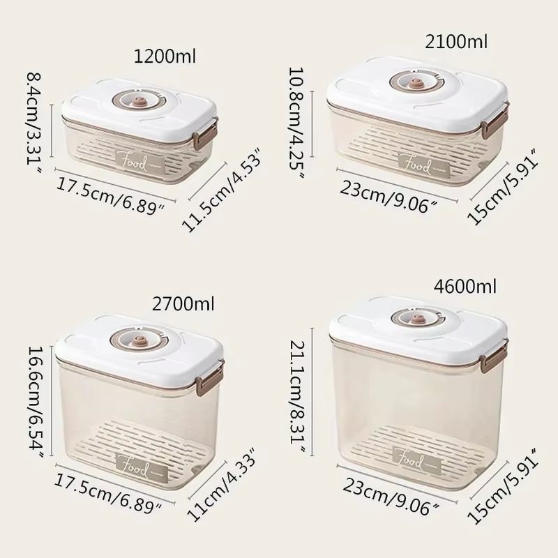 Food Grade Vacuum Sealed Food Storage Box With Draining Design Large Capacity Refrigerator Containe 5