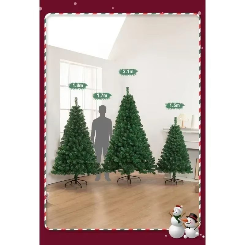 PVC Large Artificial Christmas Tree Encrypted Green Simulation Tree For Indoor And Outdoor Holiday 4