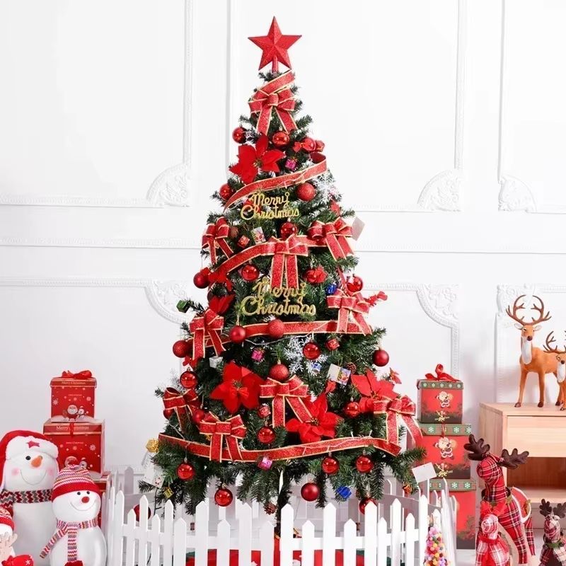 PVC Large Artificial Christmas Tree Encrypted Green Simulation Tree For Indoor And Outdoor Holiday 5