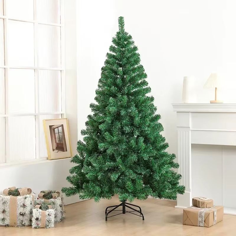 PVC Large Artificial Christmas Tree Encrypted Green Simulation Tree For Indoor And Outdoor Holiday 6
