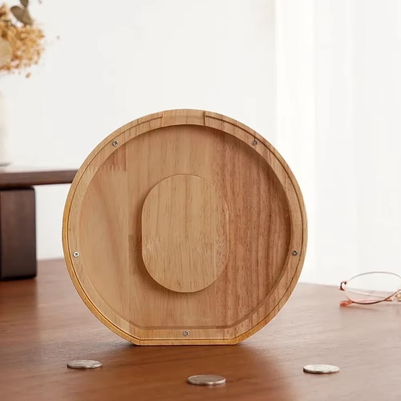 Wooden Alphabet Piggy Bank A To Z Transparent Acrylic Money Box Children Toy Storage Decor 17