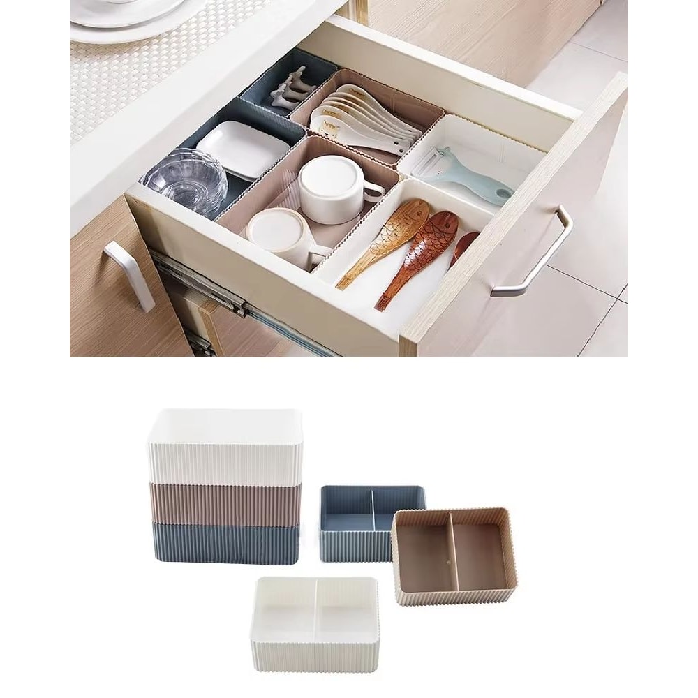 Plastic Grid Desktop Storage Box Organizer For Makeup Office Bathroom And Closet Essentials 4