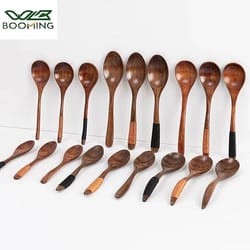 wooden spoons for cooking coffee tea soup and ice cream natural kitchen utensils