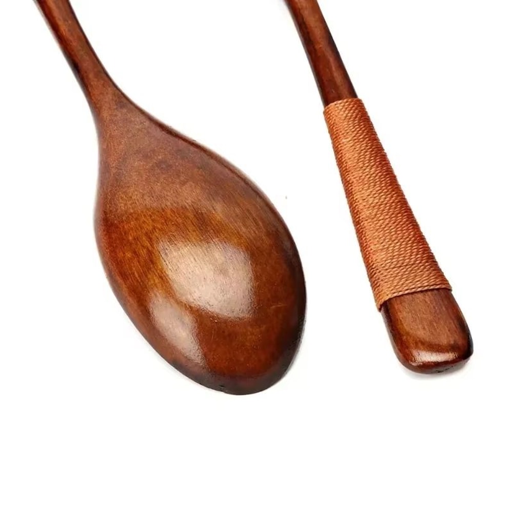 Wooden Spoons For Cooking Coffee Tea Soup And Ice Cream Natural Kitchen Utensils 5