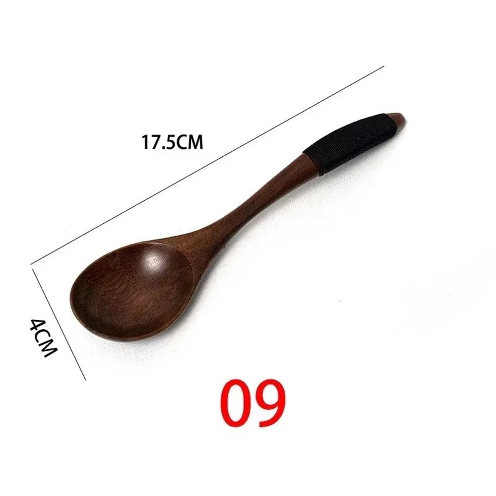 Wooden Spoons For Cooking Coffee Tea Soup And Ice Cream Natural Kitchen Utensils 14