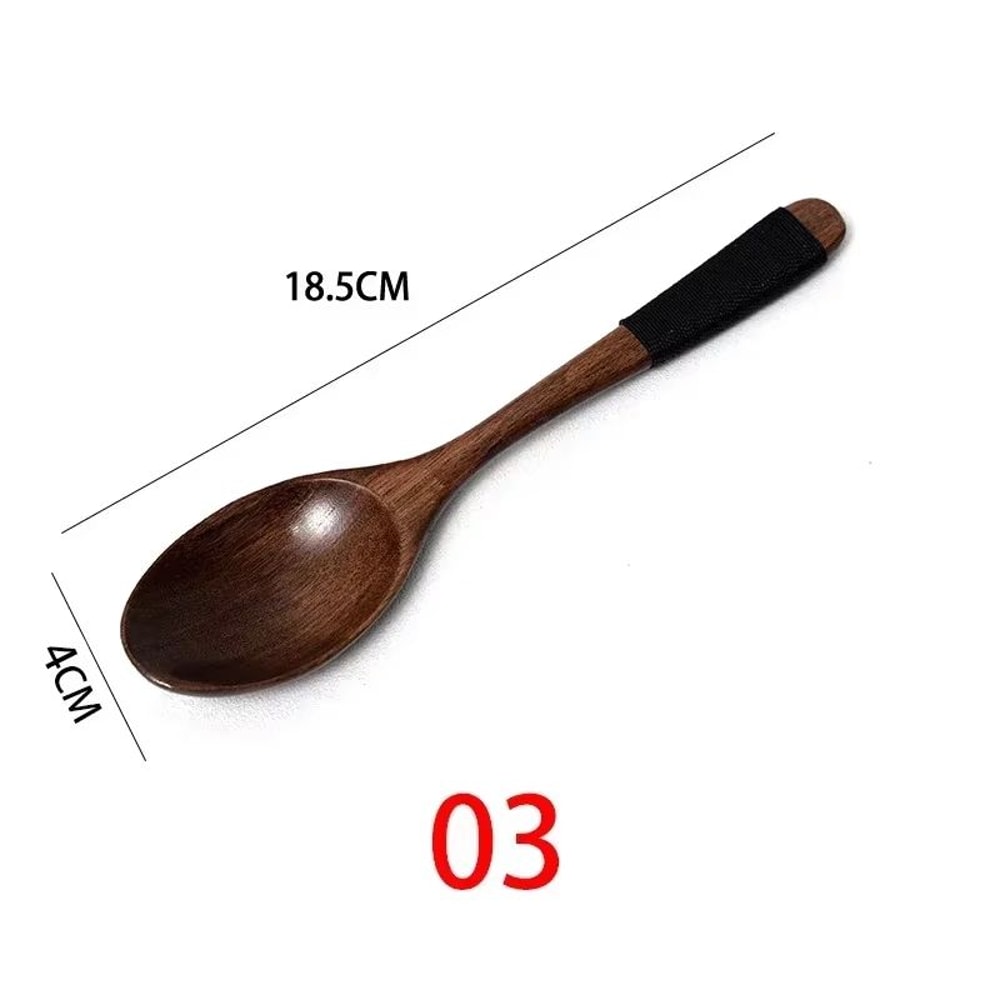 Wooden Spoons For Cooking Coffee Tea Soup And Ice Cream Natural Kitchen Utensils 8