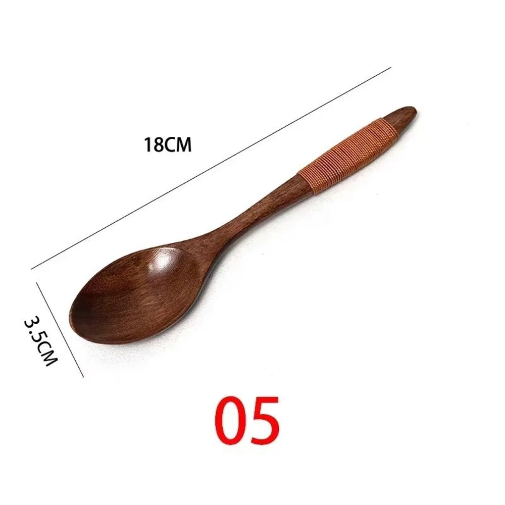 Wooden Spoons For Cooking Coffee Tea Soup And Ice Cream Natural Kitchen Utensils 10