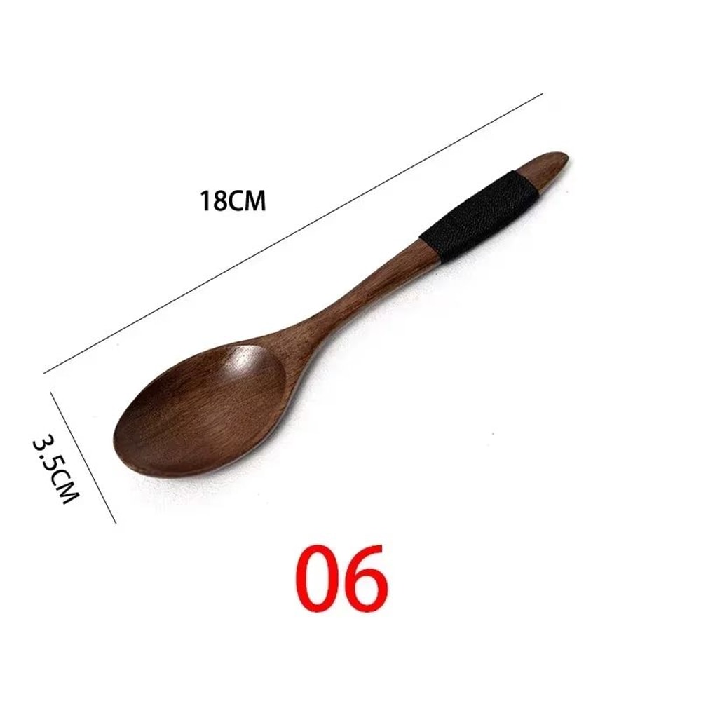 Wooden Spoons For Cooking Coffee Tea Soup And Ice Cream Natural Kitchen Utensils 11