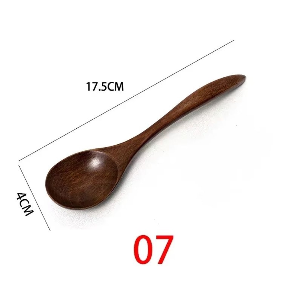 Wooden Spoons For Cooking Coffee Tea Soup And Ice Cream Natural Kitchen Utensils 12