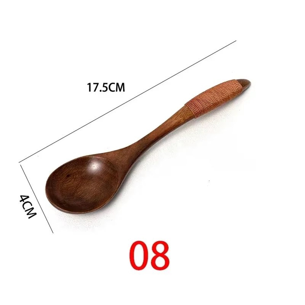 Wooden Spoons For Cooking Coffee Tea Soup And Ice Cream Natural Kitchen Utensils 13
