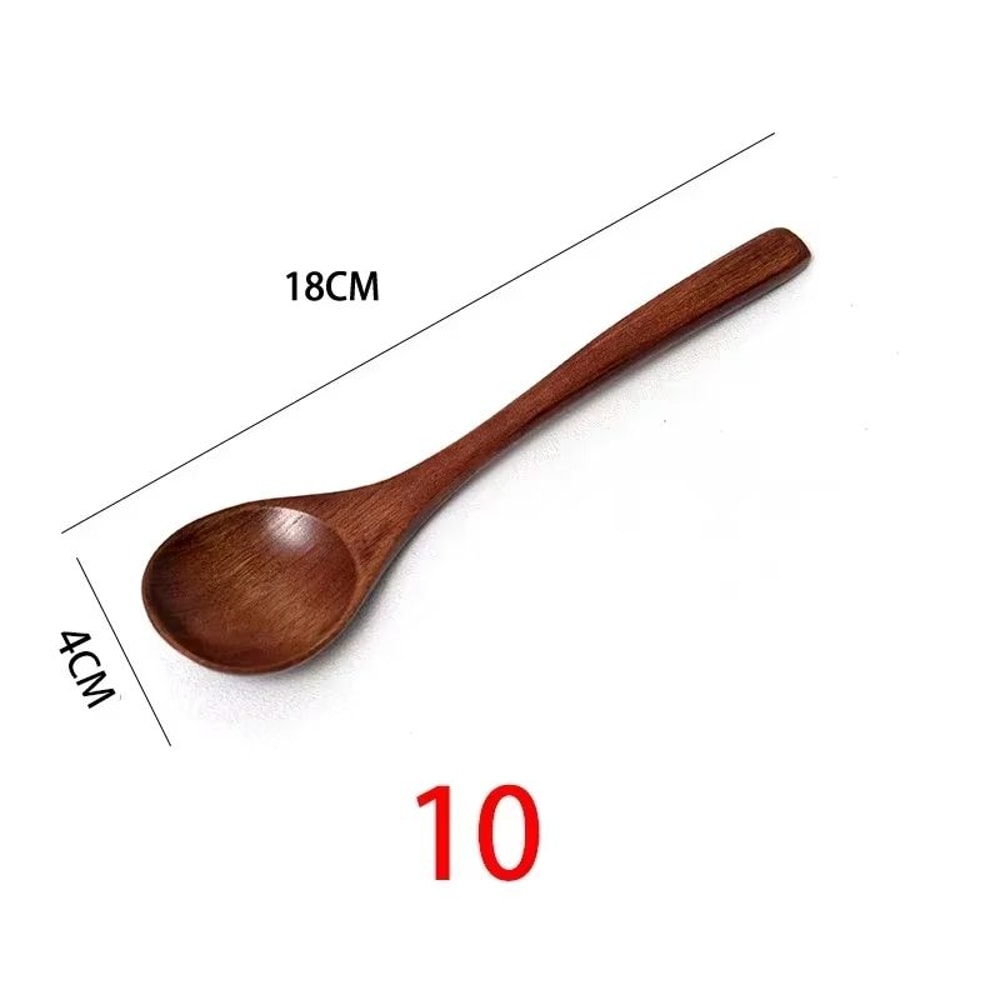 Wooden Spoons For Cooking Coffee Tea Soup And Ice Cream Natural Kitchen Utensils 15