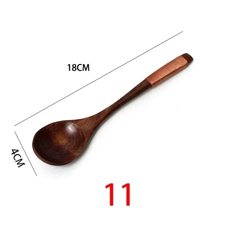 Wooden Spoons For Cooking Coffee Tea Soup And Ice Cream Natural Kitchen Utensils 16